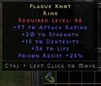 Rare Ring +97 Ar/20 Str/15 Dex/34 Life/Pr 25%